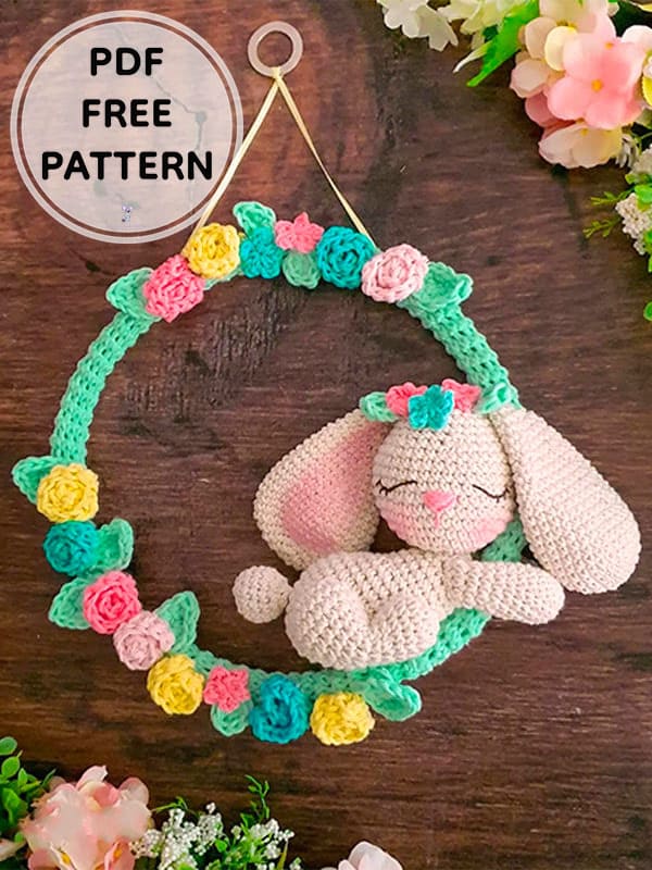 Crochet Bunny Wreath PDF Amigurumi Free Pattern