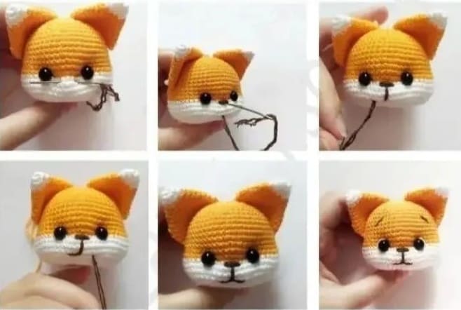 Crochet Cute Fox PDF Amigurumi Free Pattern Muzzle 2