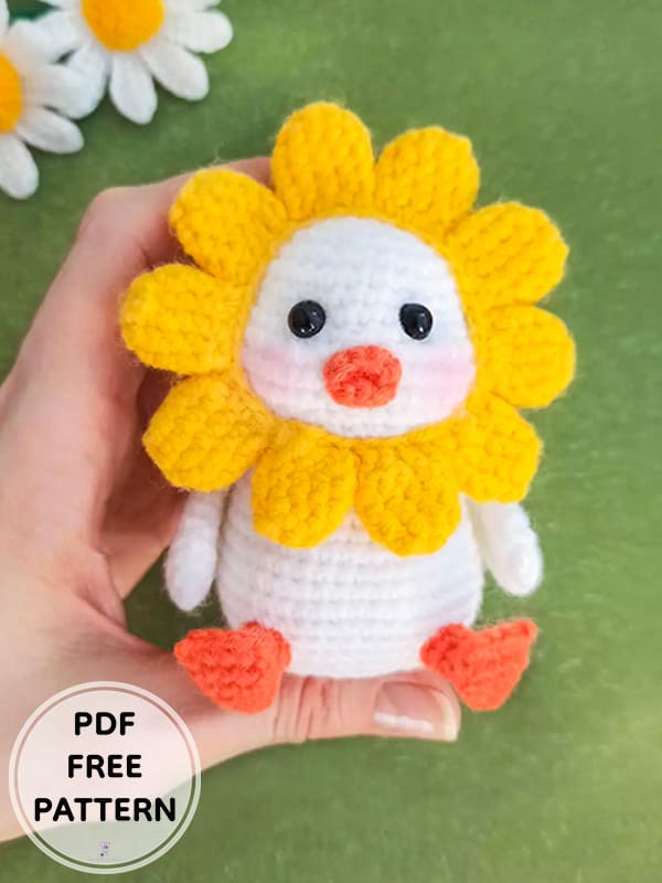 Crochet Duck Flower PDF Amigurumi Free Pattern 2