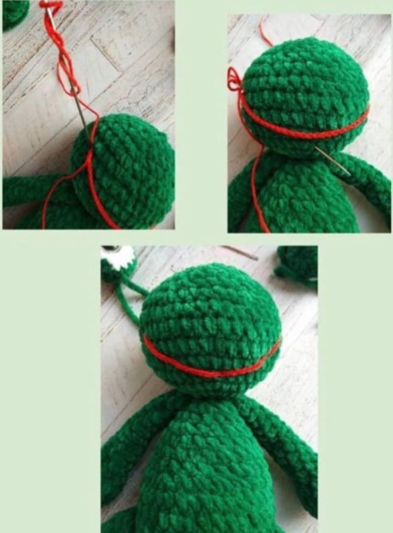 Crochet Frog PDF Amigurumi Free Pattern Mouth 1