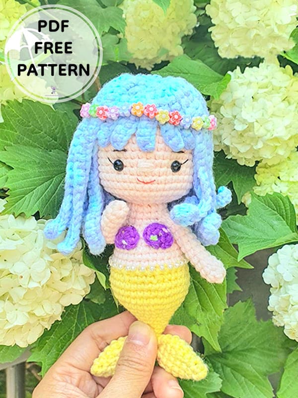 Crochet Mini Mermaid PDF Amigurumi Free Pattern 3