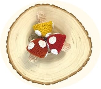 Crochet Mushroom Keychain PDF Amigurumi Free Pattern 1