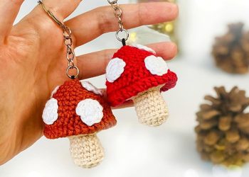 Crochet Mushroom Keychain PDF Amigurumi Free Pattern