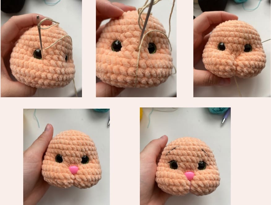 Crochet Plush Bunny PDF Amigurumi Free Pattern Head 3