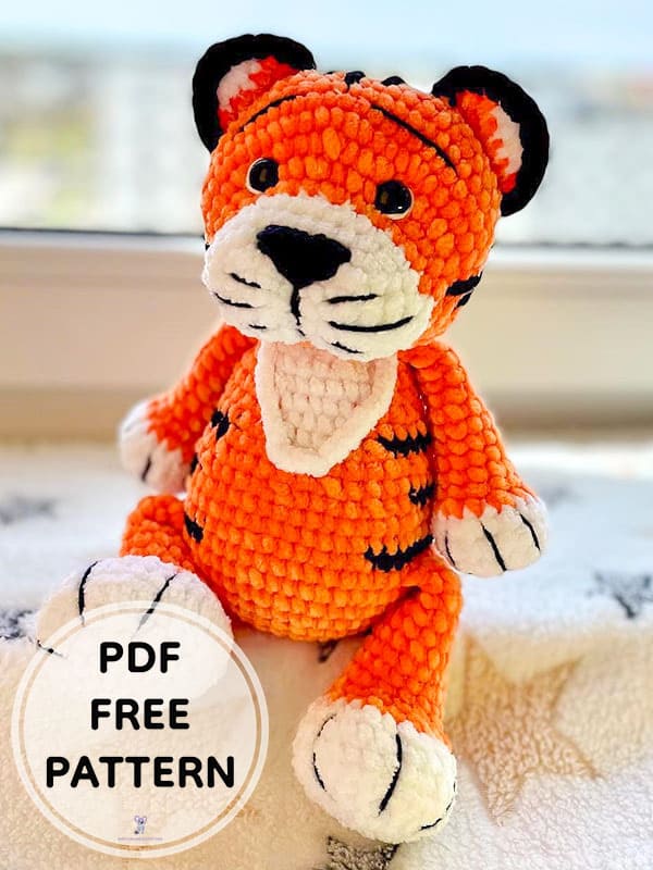 Crochet Plush Tiger PDF Amigurumi Free Pattern 6
