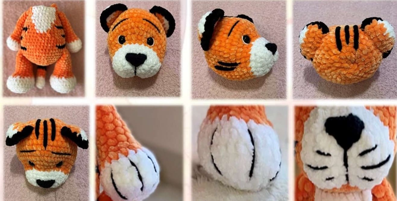 Crochet Plush Tiger PDF Amigurumi Free Pattern Assembly 2