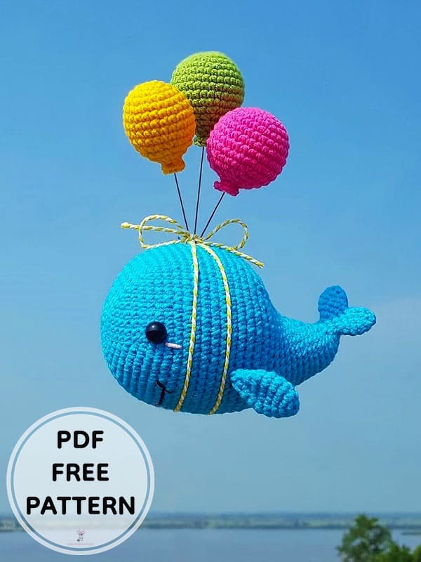 PDF Crochet Flying Whale Amigurumi Free Pattern