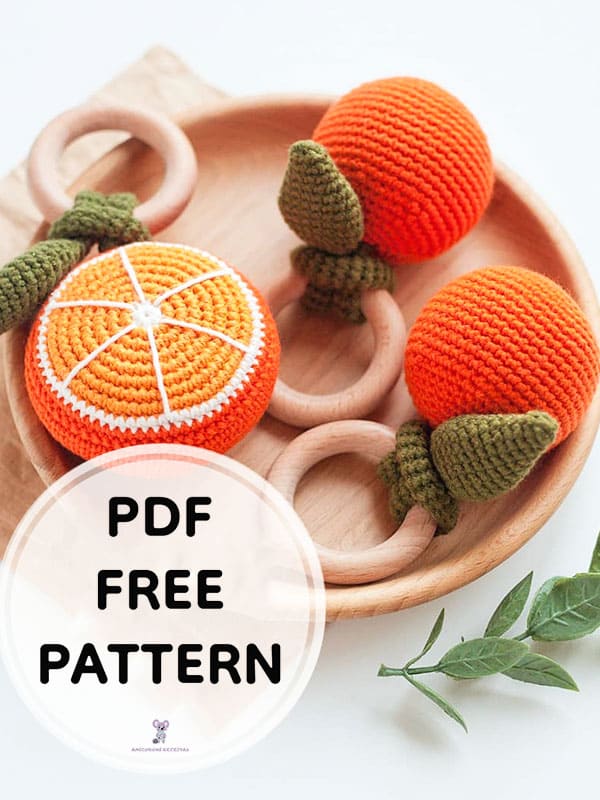 PDF Crochet Orange Rattle Amigurumi Free Pattern 3