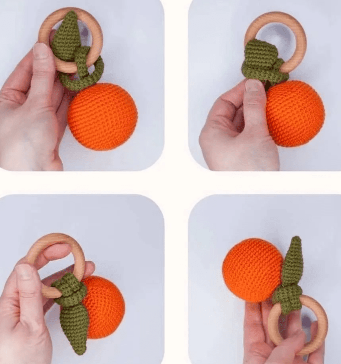 PDF Crochet Orange Rattle Amigurumi Free Pattern 4