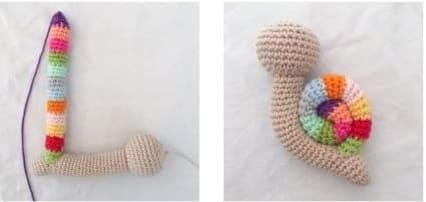 Arco Iris Caracol PDF Croche Receita De Amigurumi Gratis Espiral2