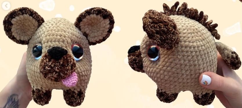 Crochet Baby Hyena PDF Amigurumi Free Pattern 12