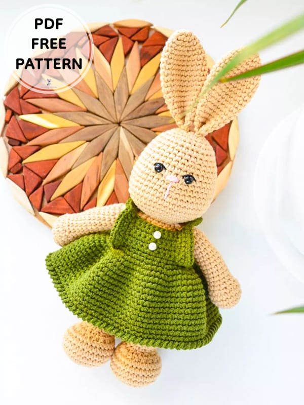 Crochet Bunny In A Dress PDF Free Amigurumi Pattern