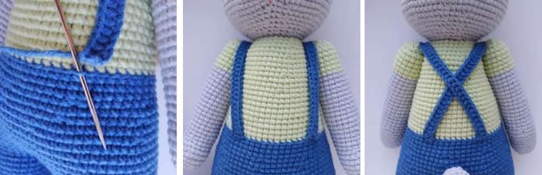 Crochet Bunny Lucy PDF Amigurumi Free Pattern Suspenders 1