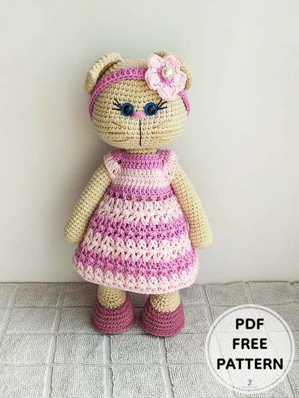 Crochet Cat Lily PDF Amigurumi Free Pattern 3 1