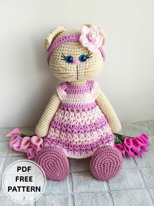 Crochet Cat Lily PDF Amigurumi Free Pattern