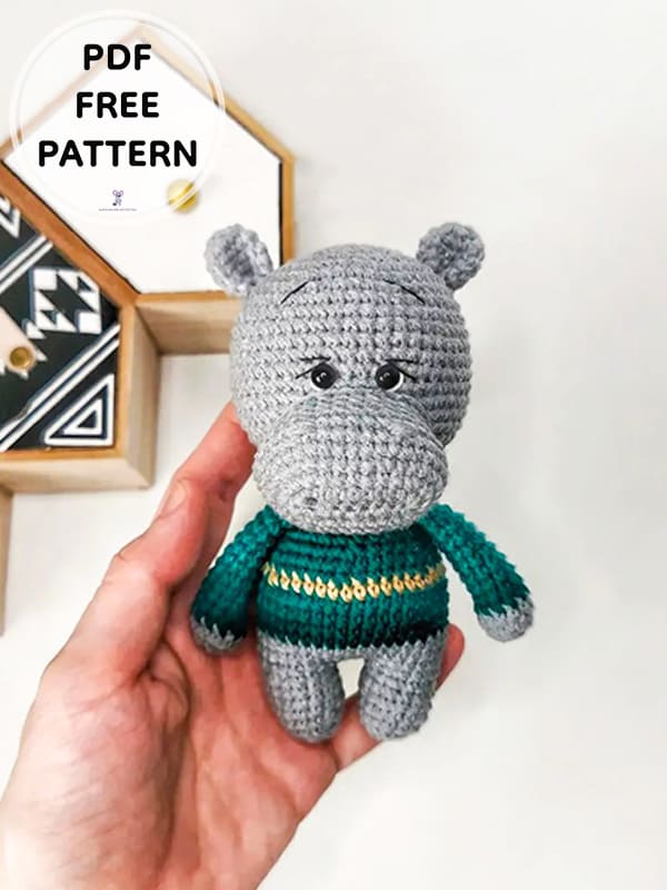 Crochet Hippo PDF Amigurumi Free Pattern