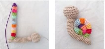 Crochet Rainbow Snail Amigurumi PDF Free Pattern Spiral 2