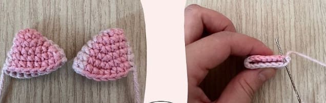 Crochet Watermelon Pig PDF Amigurumi Free Pattern Ear1