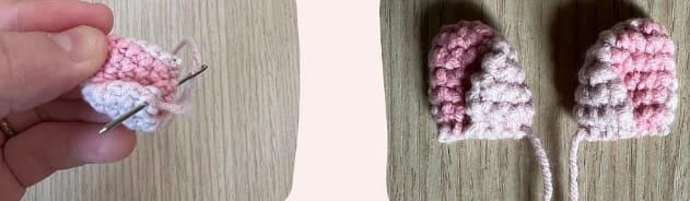 Crochet Watermelon Pig PDF Amigurumi Free Pattern Ear2