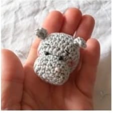 Mini Cute Crochet Hippo PDF Amigurumi Free Pattern 6
