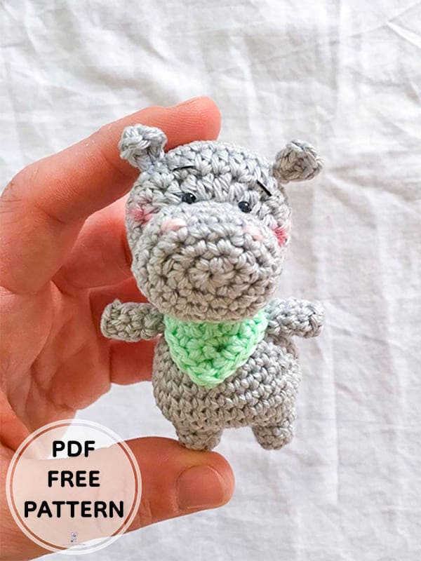 Mini Cute Crochet Hippo PDF Amigurumi Free Pattern