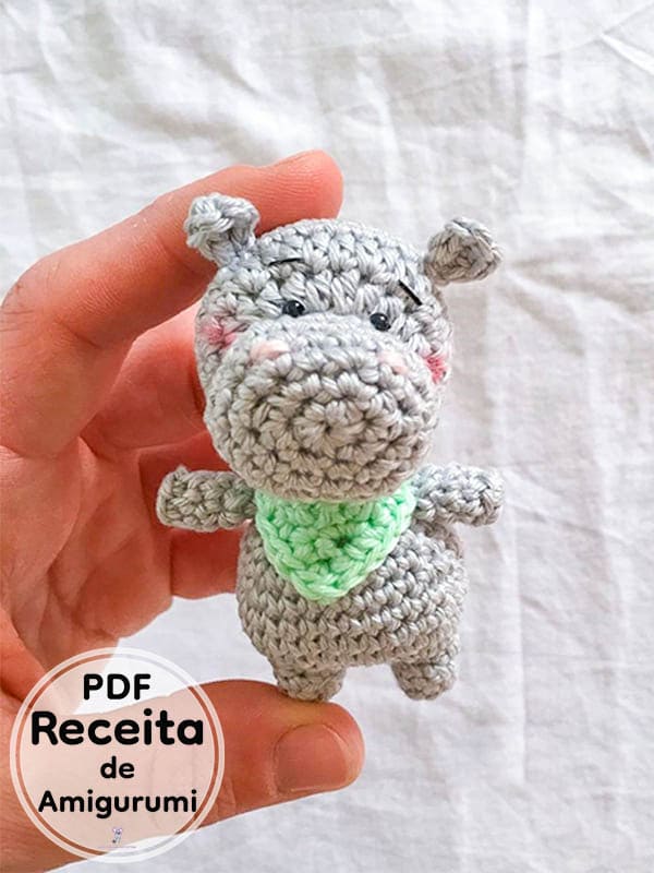 PDF Croche Mini Bonitinho Hipopotamo Receita De Amigurumi Gratis 2