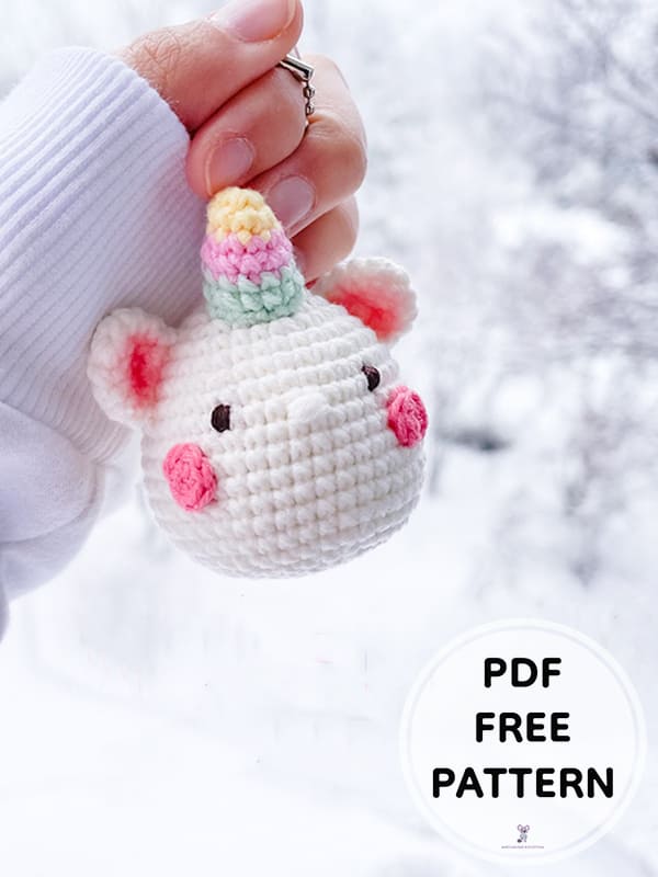PDF Crochet Unicorn Keychain Amigurumi Free Pattern 2
