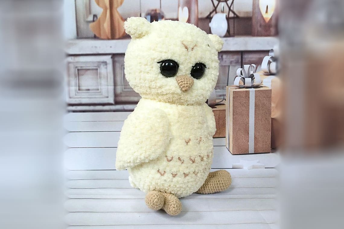 White Plush Crochet Owl PDF Amigurumi Free Pattern - 500+ PDF Passo a ...