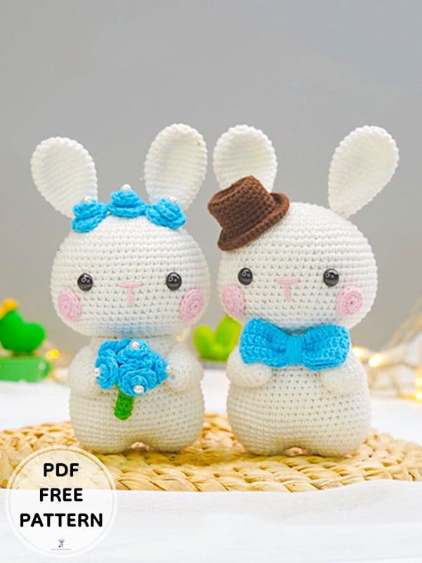 Crochet Bunny Couple PDF Amigurumi Free Pattern