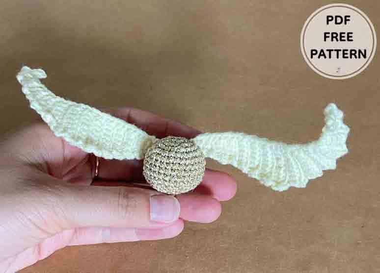Crochet Golden Snitch Amigurumi Free PDF Pattern 2 1