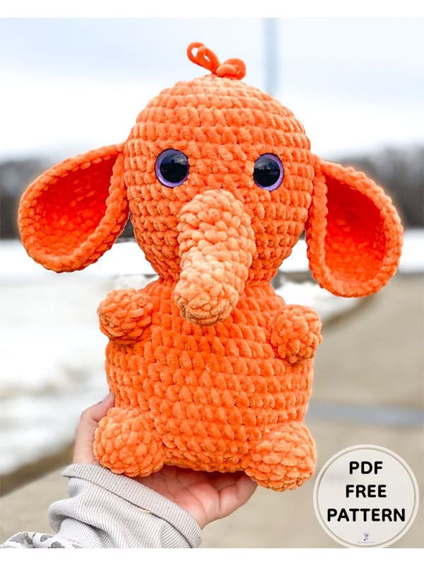 Crochet Plush Elephant Eleanor PDF Amigurumi Free Pattern 2