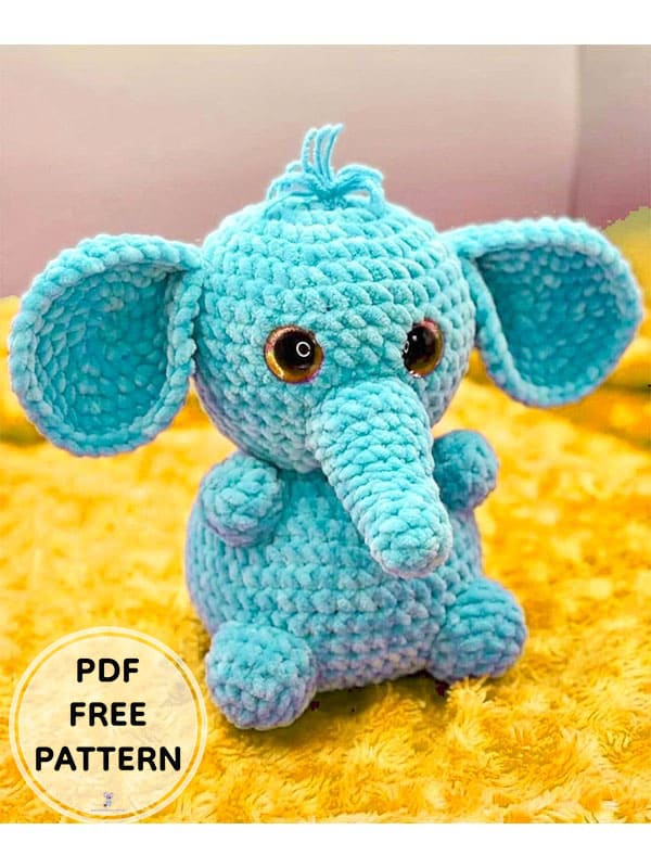 Crochet Plush Elephant Eleanor PDF Amigurumi Free Pattern