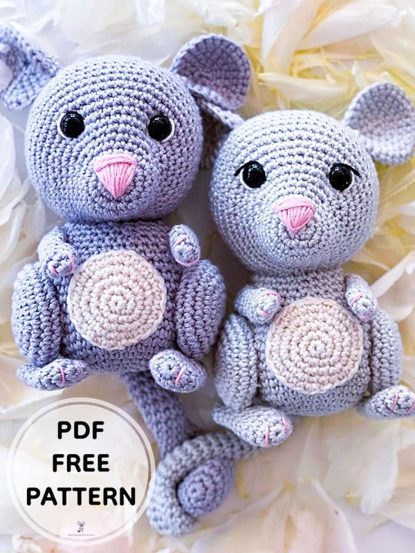 Cute Crochet Mouse Amigurumi PDF Free Pattern