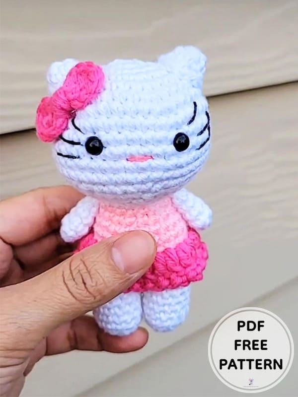 Hello Kitty Amigurumi Free Crochet PDF Pattern