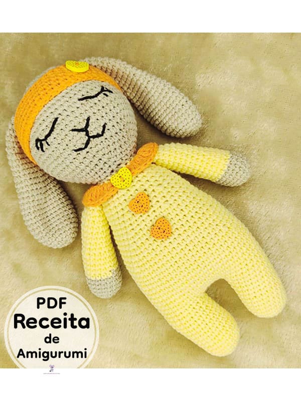 PDF Croche Coelhinho Dormindo Jelly Receita De Amigurumi Gratis 2