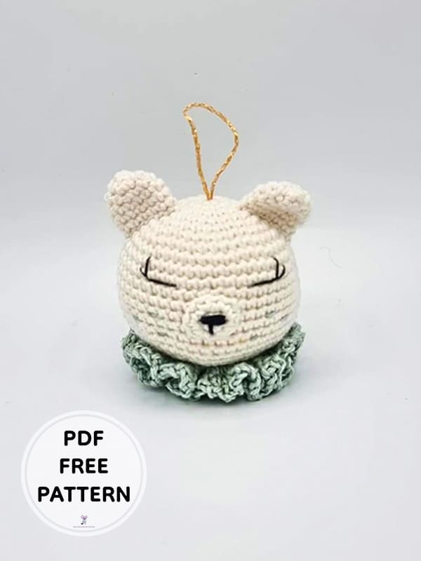 Christmas Bear Bauble Ornament Amigurumi Free PDF Pattern