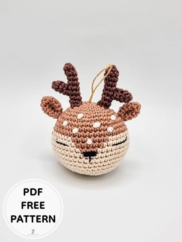 Deer Ornament Crochet Amigurumi Free PDF Pattern 2