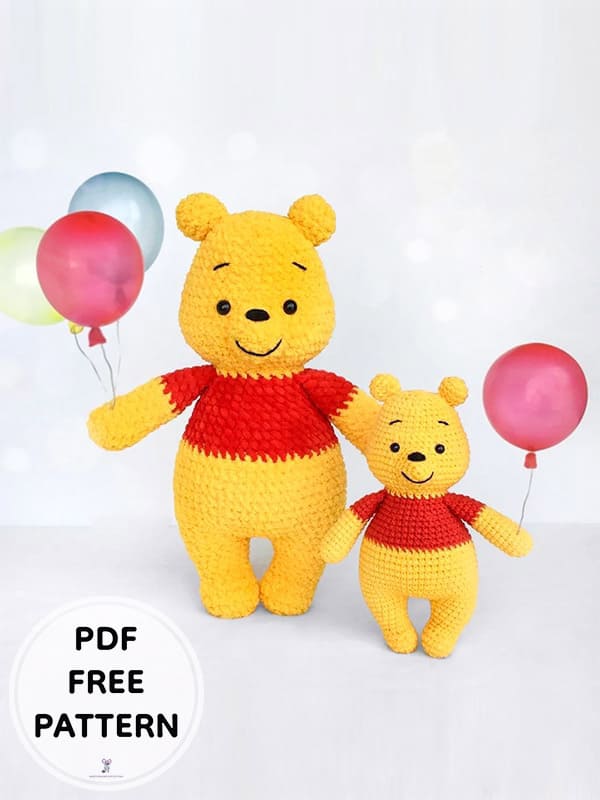 Winnie The Pooh Plush Crochet Bear Amigurumi Free Pattern