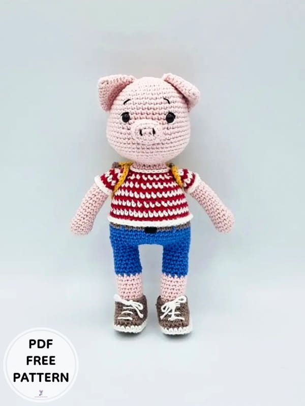 Crochet Pig Marcelino Amigurumi Free PDF Pattern 2 1