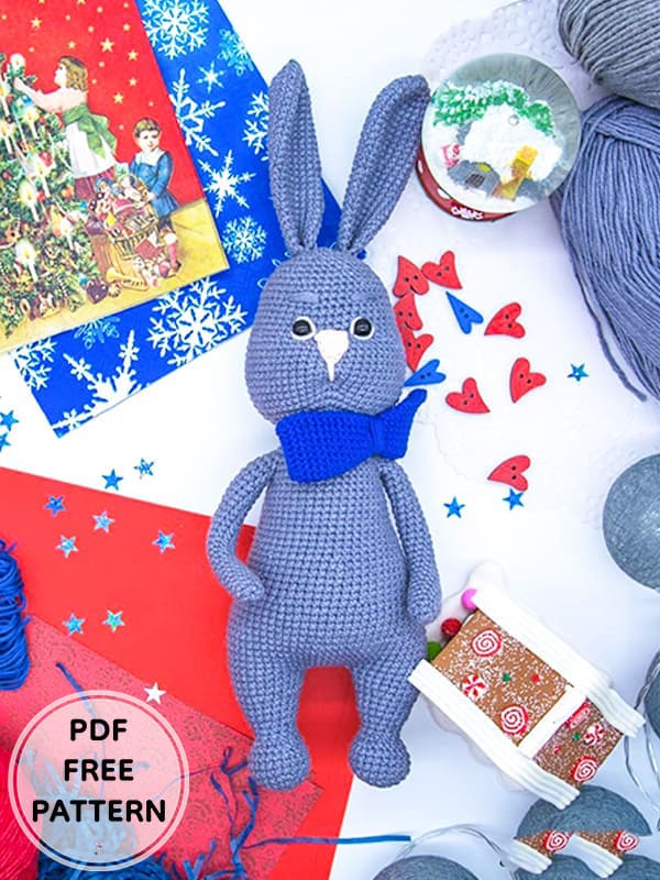 Crochet Bunny With Bowtie Amigurumi Free Pattern1