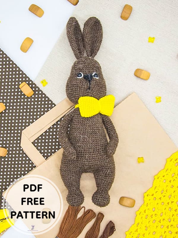 Crochet Bunny With Bowtie Amigurumi Free Pattern2