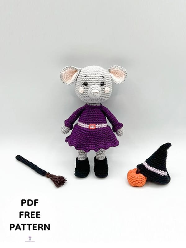 Crochet Witch Mouse Amigurumi Free Pattern 2 1
