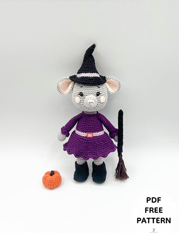 Crochet Witch Mouse Amigurumi Free Pattern