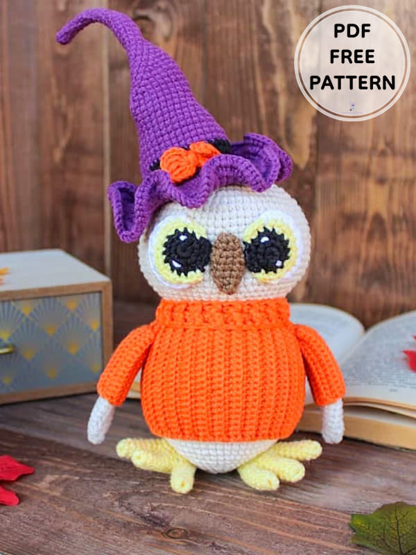 Halloween Crochet Owl Amigurumi PDF Free Pattern 1