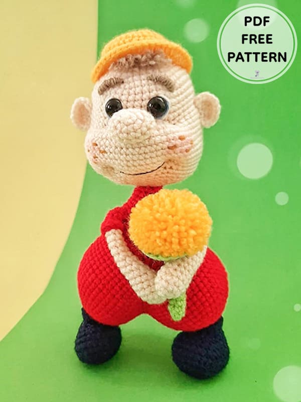 Mr. Valentine Crochet Doll Amigurumi Free Pattern