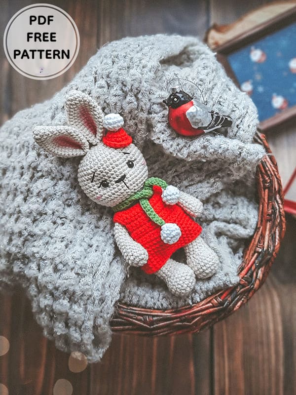 Christmas Costume Crochet Bunny Amigurumi Free Pattern