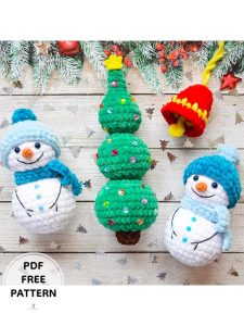 Crochet Snowman Friends Amigurumi PDF Free Pattern - 500+ PDF Passo a ...