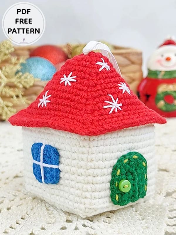 Little House Crochet Ornament Free PDF Pattern  500 PDF Passo a Passo  
