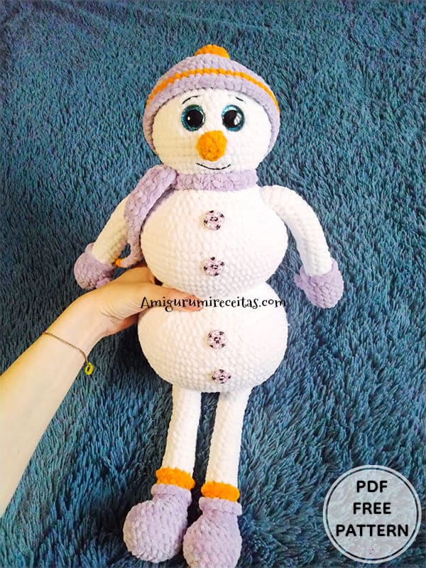 Plush Crochet Snowman Amigurumi Free Pattern