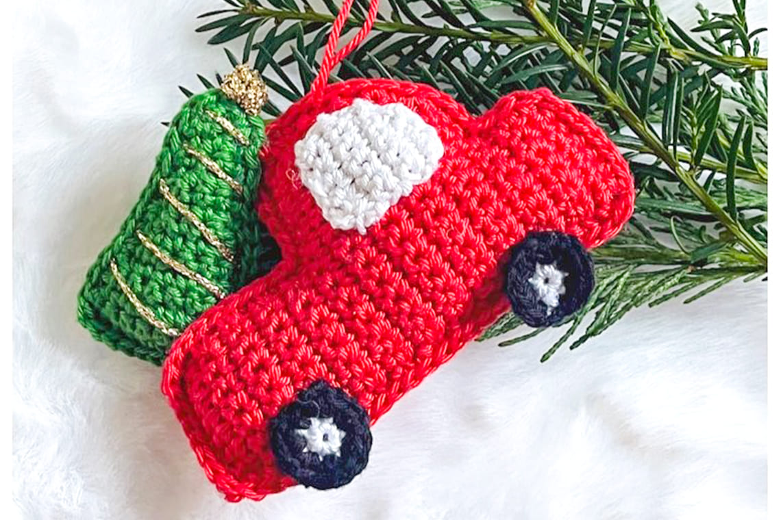 Red Truck Crochet Christmas Ornament Free Pattern - 500+ PDF Passo a ...